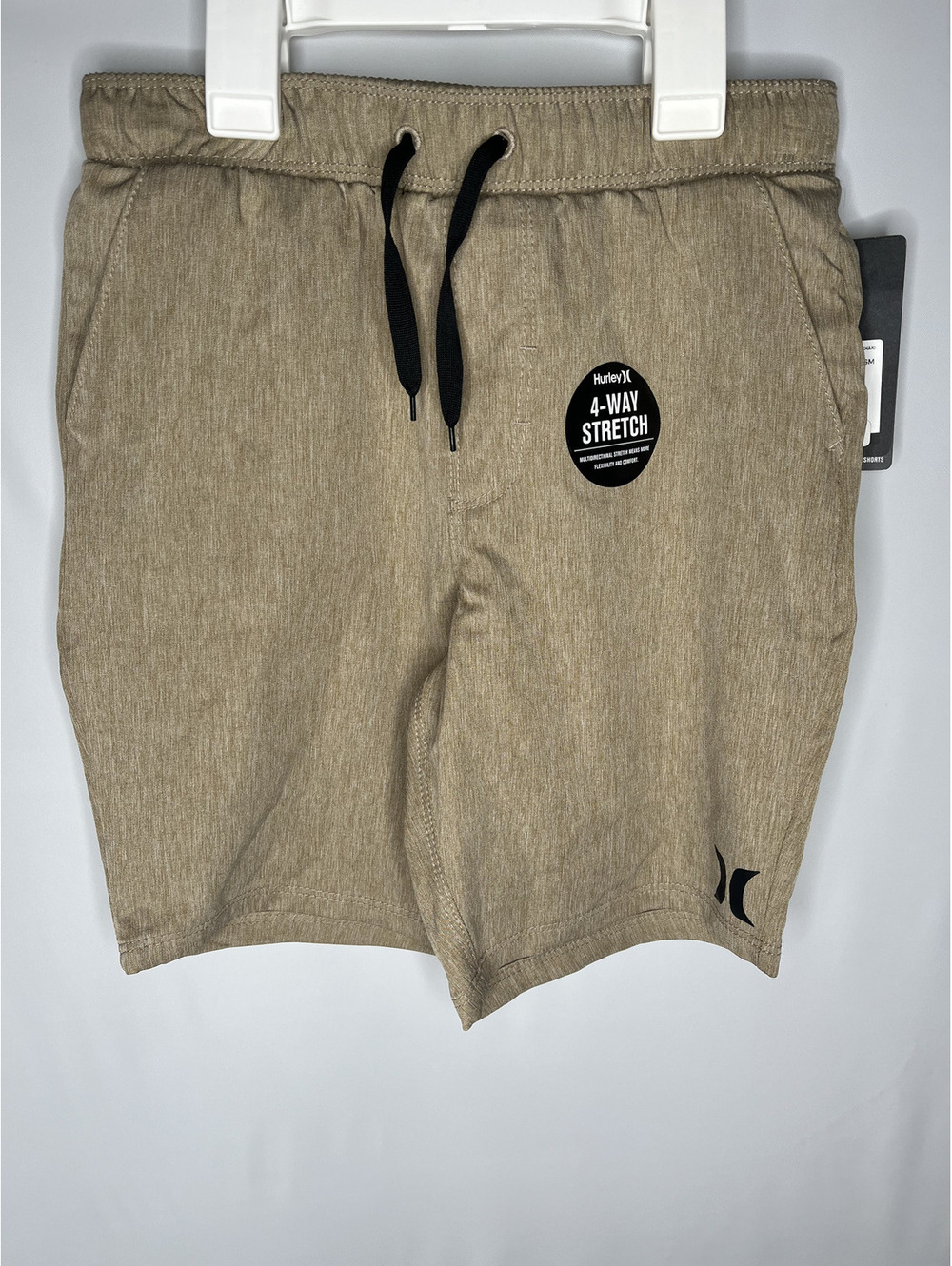 NWT Hurley Boy's Beige/4-way Stretch Shorts Size Small